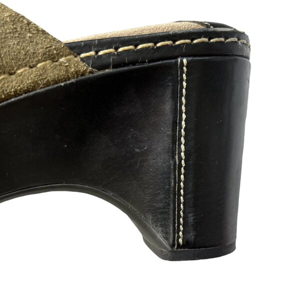 Cole Haan Womens Mules Clogs Leather Suede Khaki Slip On Size 8.5 B - Picture 6 of 13